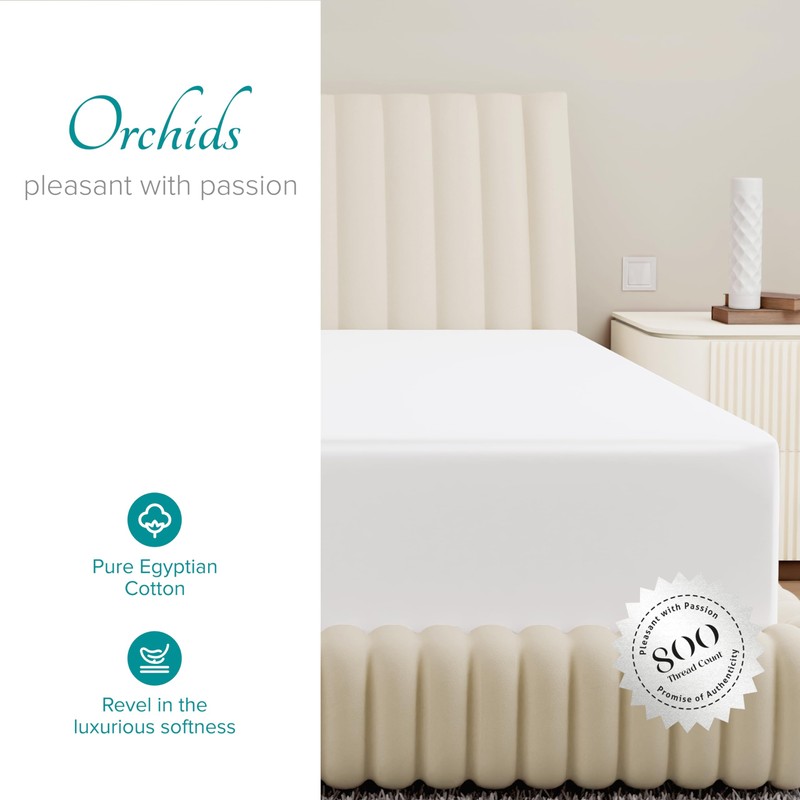 Carressa Linen 100% Egyptian Cotton Queen Fitted Sheet - 800