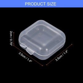 sourcing map 24Pcs Clear Small Plastic Beads Storage Containers with Lids, Square Anti-Oxidation Jewelry Storage Boxes for Small Items Craft, Beads, Ear Studs, Necklaces(1.4×1.38×0.79In)