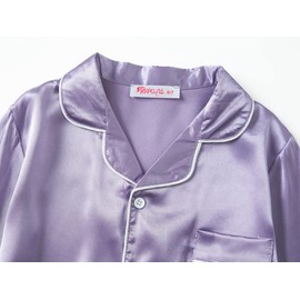 Topgal Big Girls Pajamas Size 8 – Cute Satin Cat Short Sleeve & Pants PJ Set Sleepwear