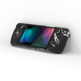 PlayVital Full Set Protective Skin Decal for Steam Deck LCD, Custom Stickers Vinyl Cover for Steam Deck OLED - Modern Black Marble