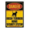 Irish Terrier Sign Danger Security System Door Sign Dog Warning