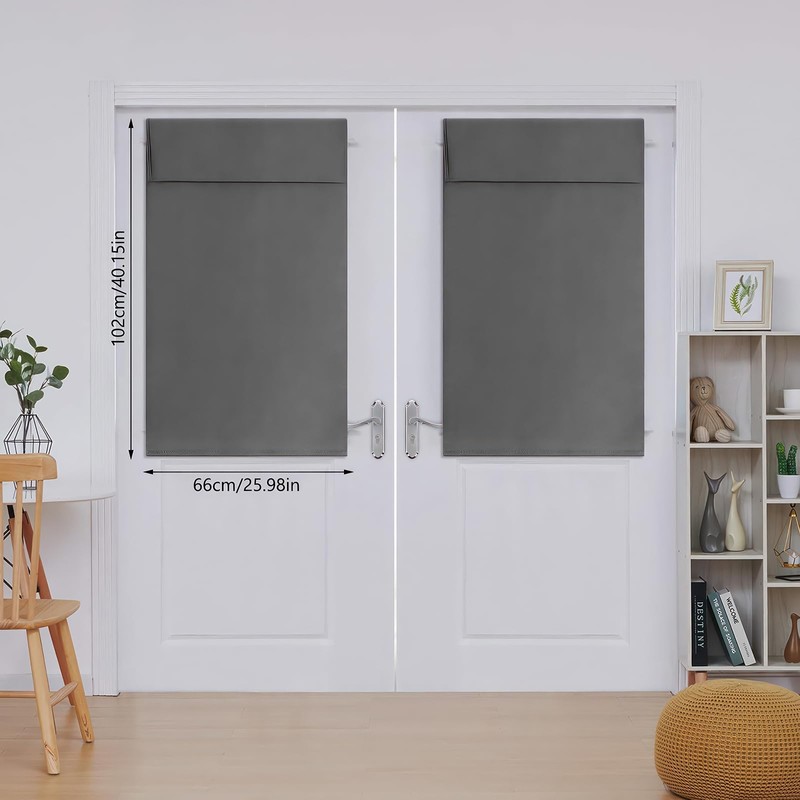 Zevrang Blackout Door Curtain, 26x40Inch French Tie Up Thermal No