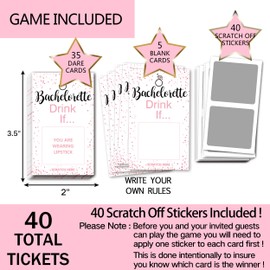 Bachelorette Party Drinking Games - Drink If Games Scratch off Cards - Perfect for Girls Night Out Activity,Bridal Showers,Engagement and Birthday, Bridal Parties, Wedding Showers - 40 sheets(Pink1)