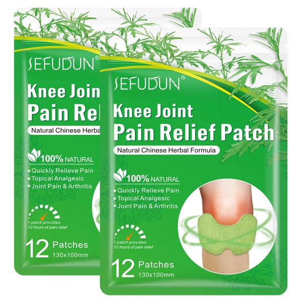 Pain Relieving Joint Plasters 24 Pieces for Effective Pain Relief, Natural Wormwood Sticker for Neck Knee Muscles