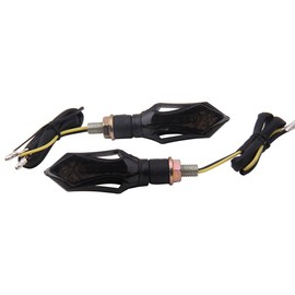 MotorToGo 2 PCS Smoke Short Stalk Turn Signals LED Lights Blinkers Compatible for 2005 Buell Firebolt XB9R