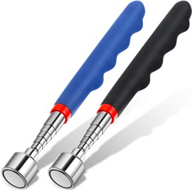 Telescoping Magnetic Pickup Tool 20 Lbs Magnet Extension Tool Telescoping 30 Inch Extendable Stick Gadget for Men Suitable for Birthday Valentine's Day Father's Day Christmas(Blue and Black,2 Pieces)