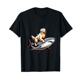 Golden Retriever Shark Costume Funny Dog Dad Cute Dogs T-Shirt for Men Women