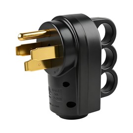 50A RV Male Replacement Plug, 14-50P, Pull Handle, Black