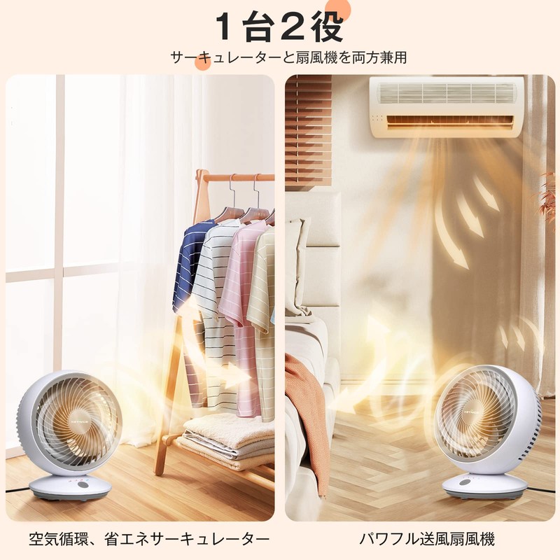 KEYNICE Circulator Fan, Oscillating, Silent, DC Motor, Wall Mounted, Compact,