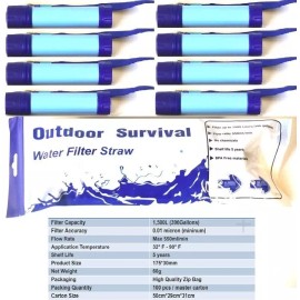 8 PC Personal Portable Water Filter Straw Filtration Purifier Outdoor Survival