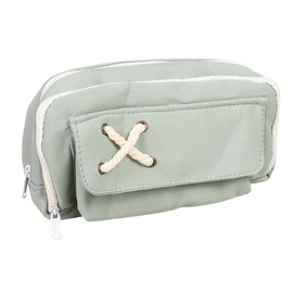 ideastore ペンケース 筆箱 大容量 シンプル 韓国 おしゃれ 多機能 (グリーン)