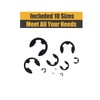300Pcs Black Alloy Steel E Clip Assortment Kit E-Clip External