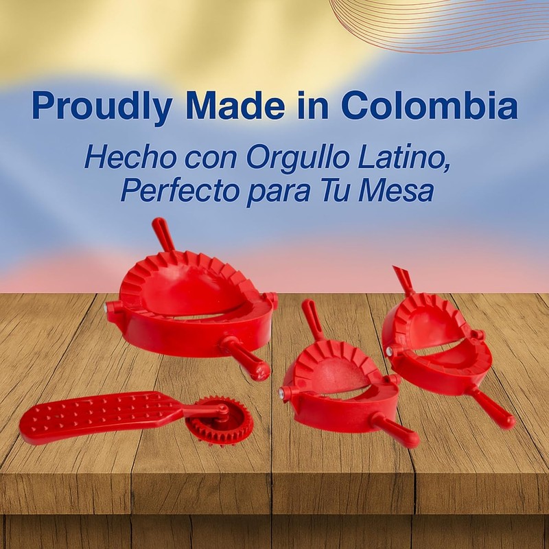 Empanada Maker Press Kit with 3 Sizes + Pasta Dough