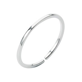 Minimalist 1mm Midi Thin Open Band Ring S925 Sterling Silver Adjustable Stacking Wedding Promise Rings for Women Men