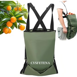 CYSFETENA Fruit Picking Bag, Green Double Buckle 600D Oxford Cloth Adjustable Harvest Garden Apron for Apple, Mangoes, Pears, Mangoes, Kiwis, Lemons for Women and Men