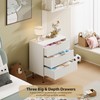 White 3 Drawer Dresser for Bedroom, Fluted Modern Nightstand with