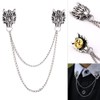 ASFKIPMF 1pc Silver Chain Men's Black tie Nails Chain Dragon