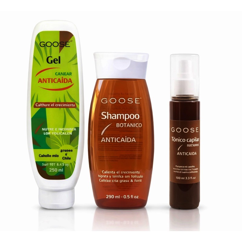 GOOSE Kit Anticaída Botánico – Shampoo + Gel Capilar +
