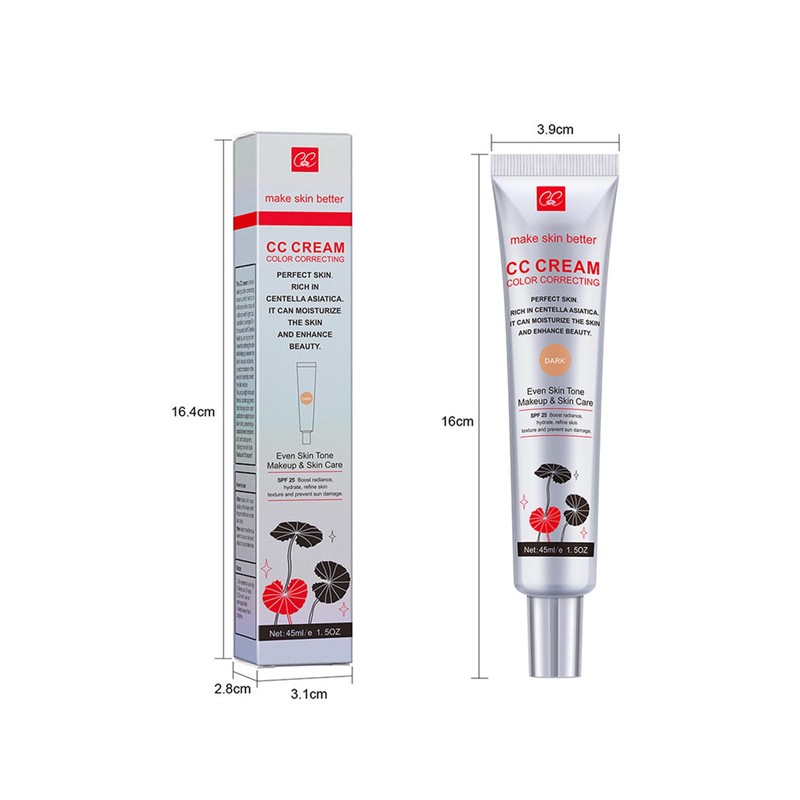 Tinted Face Cream with Centella Asiatica, CC Cream Red Correct