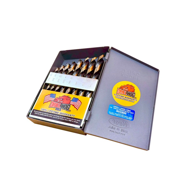 Drill Hog 21 Pc Drill Bit Set Index Hi-Molybdenum M7