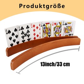 Pack of 2 Wooden Playing Card Holder 33 cm Card Holder Children Adults Seniors Hands-Free Playing Card Holder for Family Leisure Lessons