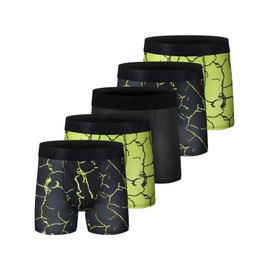 CSYER Boys Boxer Briefs Underwear Polyester Mesh Performance Sport Boxer Briefs for Big Boy with Fly 5 Pack 14-16