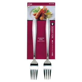 Pearl Metal B-1048 Stainless Steel Dessert Fork, Set of 2, Cutlery Flour, Made in Japan
