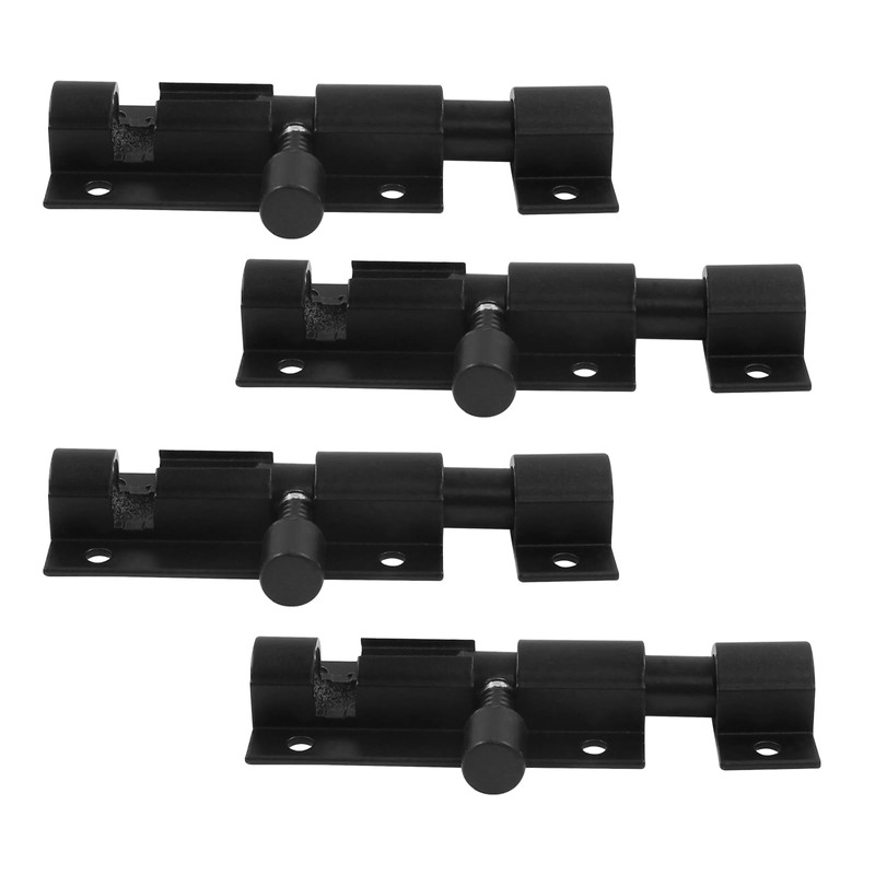 Coufce 4 Pack 2" Barrel Bolt Lock Black Slide Door