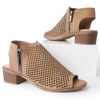J. Adams Tracy Perforated Flat Bootie - Casual Open Toe