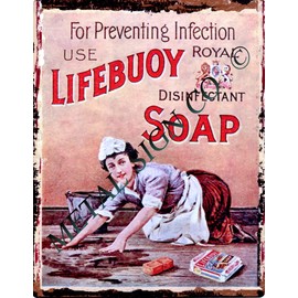 TRACY'S SIGNS 8x10in LIFEBUOY SOAP BATHROOM METAL SIGN RETRO VINTAGE STYLE 8x10in 20x25cm