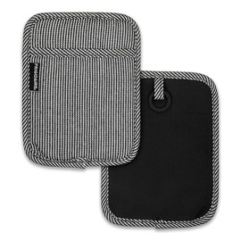 Frigidaire Layla 2-Pack Cotton and Neoprene Pot Holders, Heat Resistant, Anti-Slip, Machine Washable, 7" x 9", Black, Set of 2