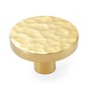 KOPPALIVE 10-Pack Modern Gold Cabinet Knobs, Hammered Solid Brass Drawer