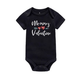Newborn Infant Baby Bodysuit Mommy is My Valentine Romper Outfit Cute Cotton Jumpsuit Clothes (Arrow, 6-12 Months)