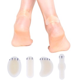 12 Pieces Blister Plasters, Hydrocolloid Gel Blister Bandages Foot Cushion Pads Invisible Blister Prevention Treatment Patches Waterproof Heel Protector for Feet Heel Toes, 4 Size