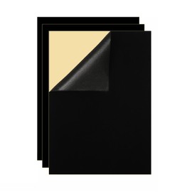 YaoHui 3-Pack Self-Adhesive Felt Sheets, Peel & Stick, A4 Size (8.3" x 11.8", Black)