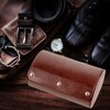Mr.Okay 2 Watch Travel Case -Classic Leather Watch Case With