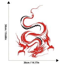 JSCARLIFE Dragon Car Decals, Practical Dragon Car Hood Sticker, Self-Adhesive Vinyl Graphics Decals for Car/Truck, Universal Car Hood Body Side Rear Window Stickers (Red-2/19.68"x14.56")