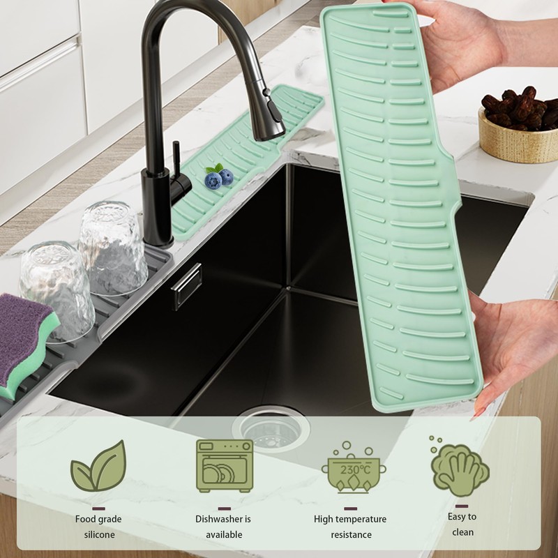 Volminex Tap Mat for Kitchen Sink (Green, 60 cm)