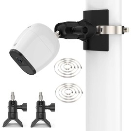 OkeMeeo Outdoor Mount for Arlo Pro 4/Pro 3/Pro 2/Pro/Ultra 2/Ultra/Essential/Reolink Wyze Cam, Floodlight & Others, Fits 1.96-7.87 inch Pipe without Drilling (Black, 2 Pack)