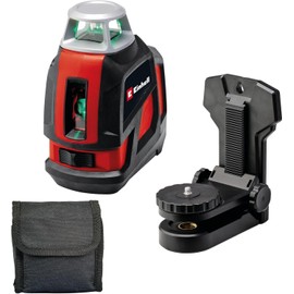 Einhell Cross Line Laser TE-LL 360 G (Self-Levelling, Horizontal/Vertical Green Laser Lines, Digital Spirit Level, 1/4 Inch Tripod Thread, Includes Bag & Wall Mount)