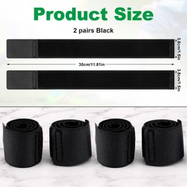 2 Pairs Shin Pad Strap, Football Laces Shin Pad Holder Football Shin Pad Strap Shin Guard Strap Football Lightweight Ankle Pads for Football Running (Black)