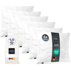 LILENO HOME Pillow 30 x 30 cm [Set of 6] as Cushion Filling, Bed or Decorative Cushion with Zip for Adjustment, Washable up to 95°C, Sofa Cushion & Decorative Cushion for Couch / Bed