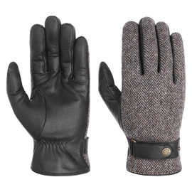 Woolrich Leather Gloves Stetson men´s full-fingered (8 1/2 HS - black-grey)