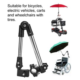 Wheelchair Umbrella Bracket, Umbrella Holder for Family Bikes, Bikes, Electric Vehicles, Carts and Wheelchairs with Wheels