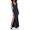 Dress the Population Women's Sandra Plunging Thick Strap Solid Gown