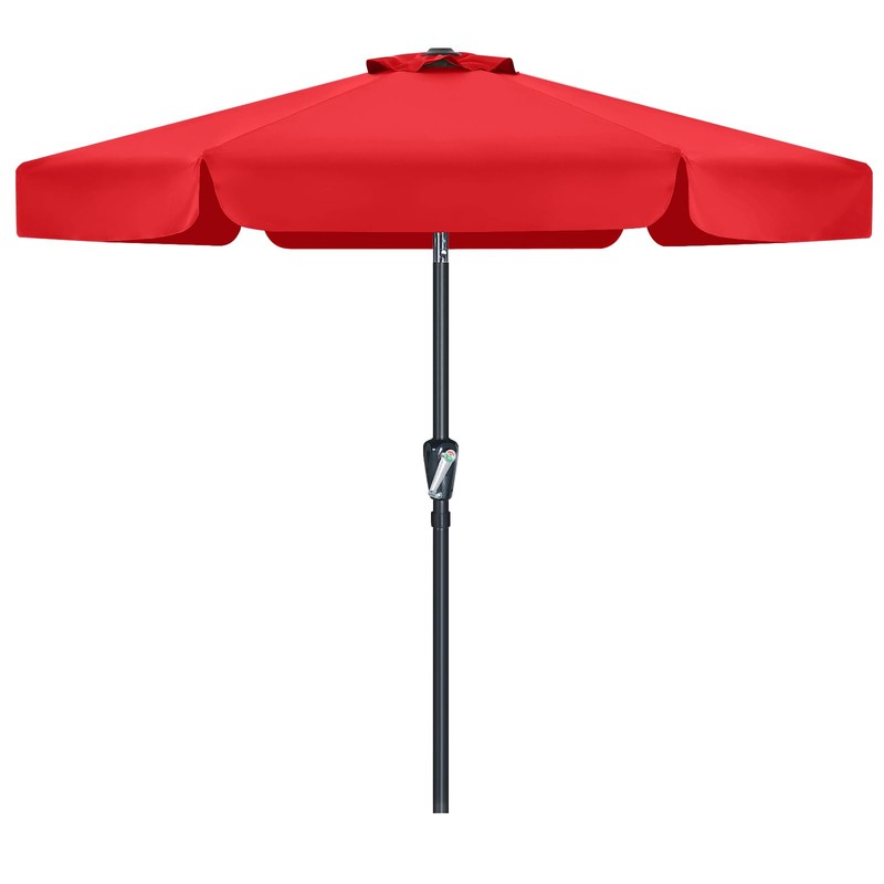 MASTERCANOPY Valance Patio Umbrella for Outdoor Table Market (7.5ft, Red)