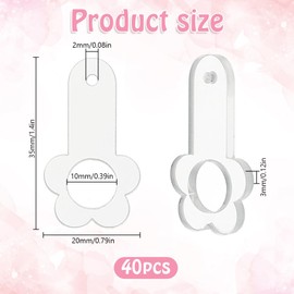 DELORIGIN 40Pcs Acrylic Tumbler Straw Charm Blanks Cat Claw Transparent Straws Toppers Charm Accessories Compatible Straws Toppers Pendant Bulk for Tumbler Cup Straw Caps Decoration