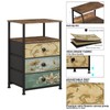 Tohomeor Nightstand with 3 Fabric Drawers Retro End Table with