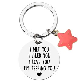 Anniversary Birthday Gifts for Couples Women Men I Love You Keychain Gifts for Husband Wife Boyfriend Girlfriend Birthday Gift Ideas Love Gift for Him Her Bf Gf Engraved Key Chians