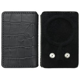 Mag Card, Embossed Croco, Black, Ricky's MagSafe Card Case, Stand, Back Card Case, Card Wallet, Men's, Women's, Tochigi Leather, Genuine Leather, Made in Japan, Rickies